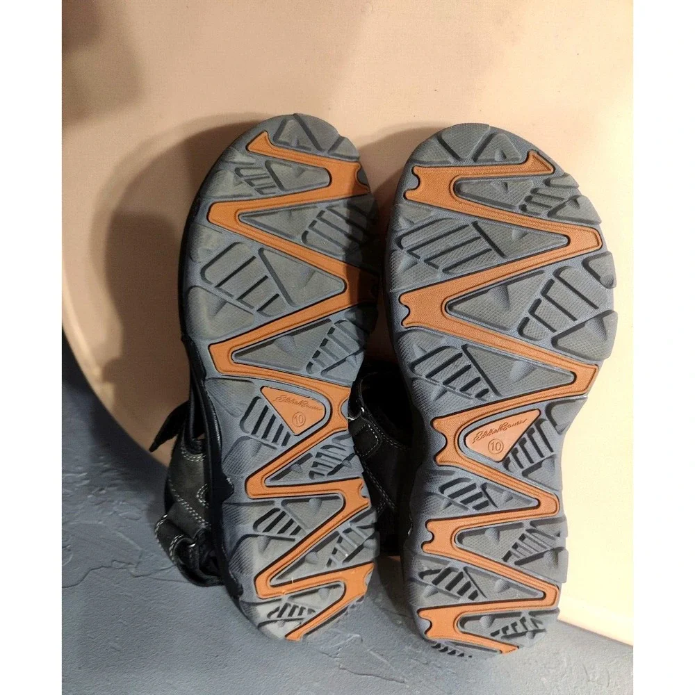 Eddie Bauer Sandals Men'‎ 9M Holman Strappy Gray Faux Leather Open Toe Casual